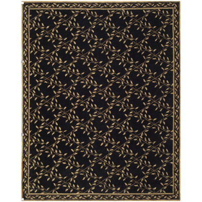 Pipers Black / Green Area Rug