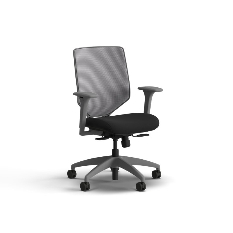 Chaise de bureau ergonomique HON Solve Mesh, Titane, Noir