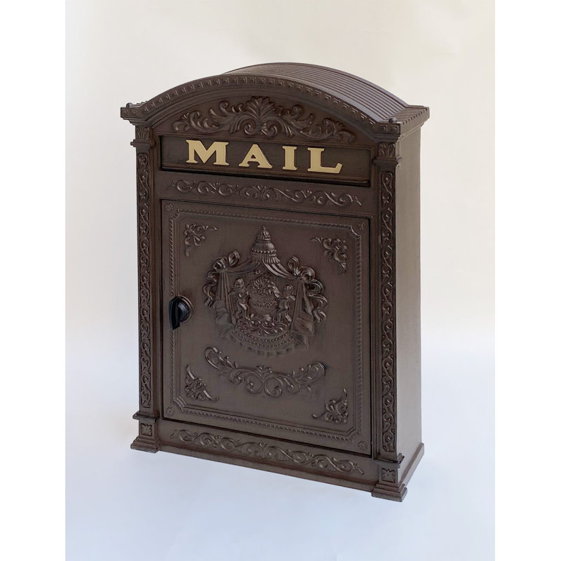Aluminum Wall Mounted Mailbox, Rust Brown
