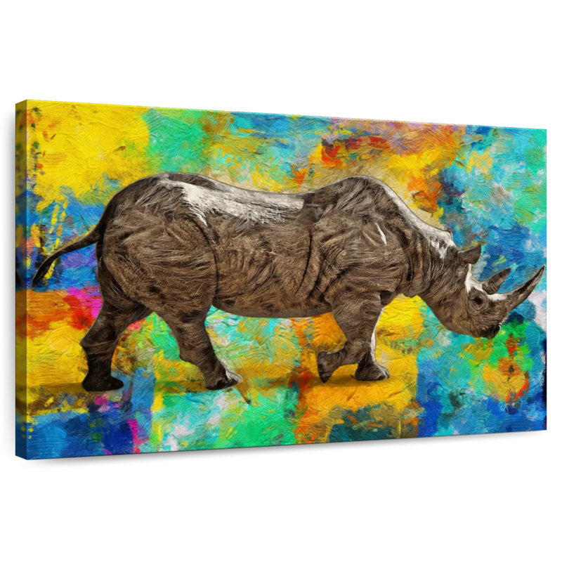 Fantaisie rhinocéros, H 8 po x l 12 po