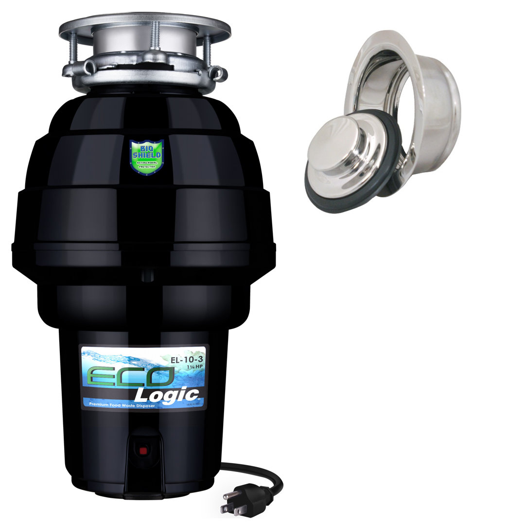 1.25 HP Corded 1.25 HP Corded Garbage Disposal with Polished Chrome Flange and Stopper Kit Eco Logic