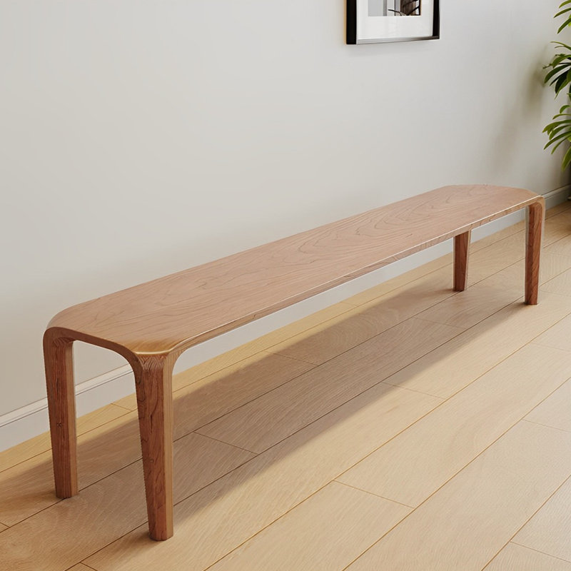 Banc en bois massif Niyaz, H 17,71 po x l 70,86 po x P 12,59 po