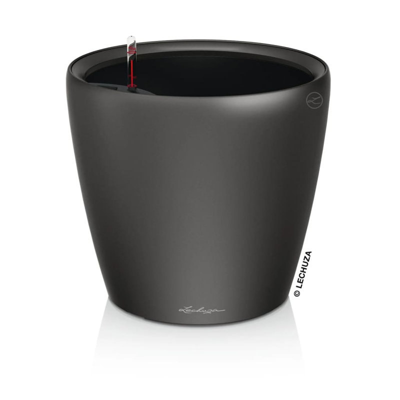 Classico Pot Planter, Charcoal Metallic, 20cm H x 21cm W x 21cm D