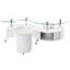 Ensemble de table basse et tabourets 3 pièces blanc ultrabrillant-130154194-130154193-130154196