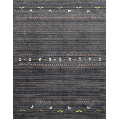 Handmade Gabbeh Style Square Wool Rug 5x5