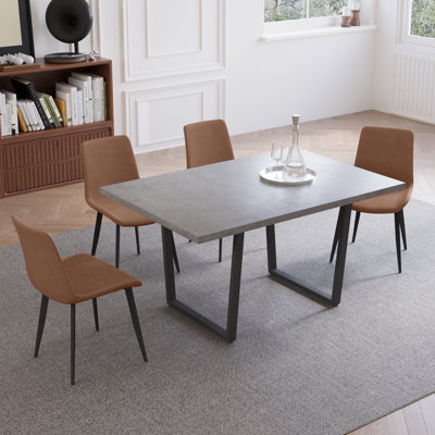 Malaia 5-piece rectangular dining table set with 4 matching chairs for dining room, kitchen and rooms