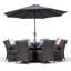 Karas 8 - Person Wicker Patio Dining Set with Round Table , Cushions Included-39926007