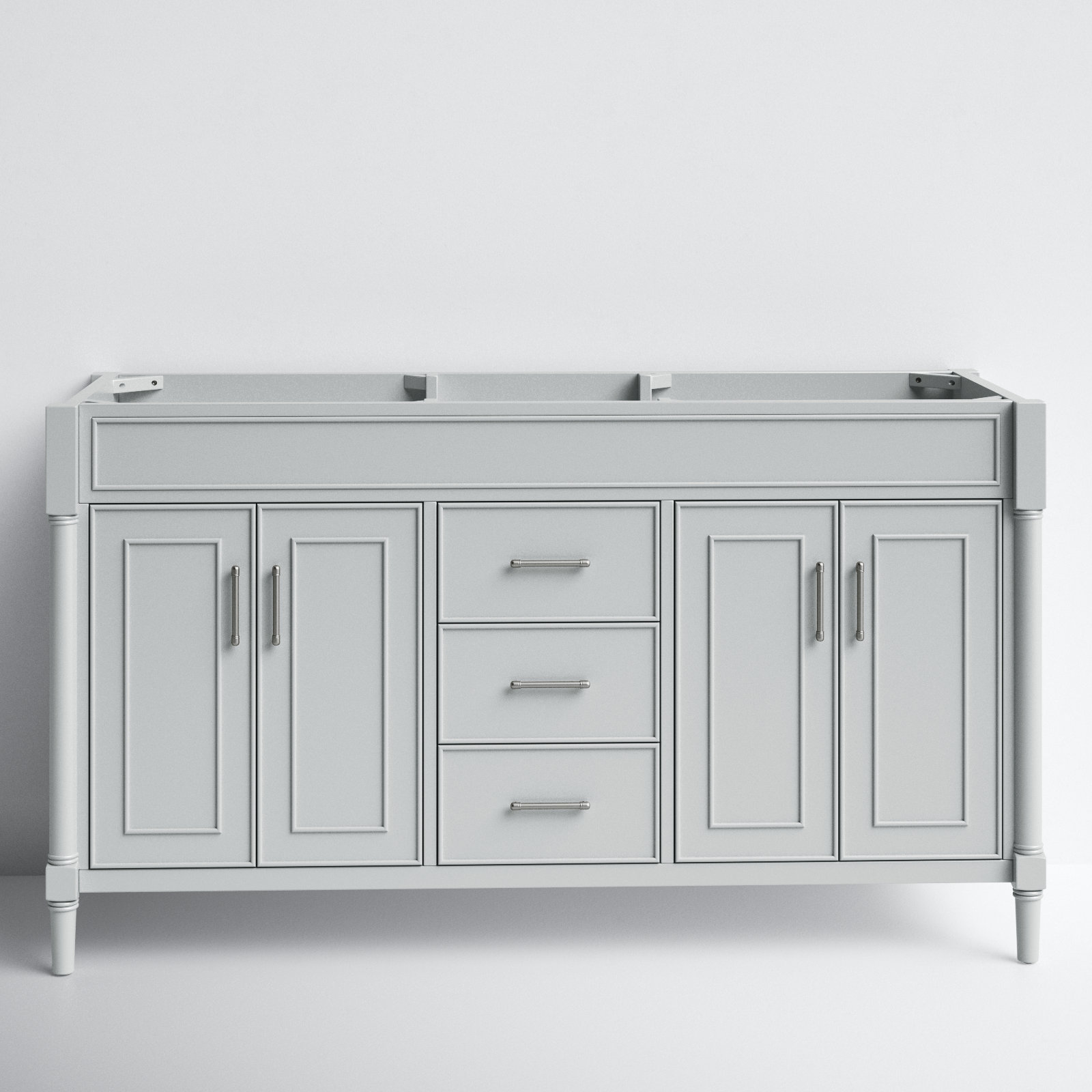 Addison 60" Double Bathroom Vanity Base, Light Gray