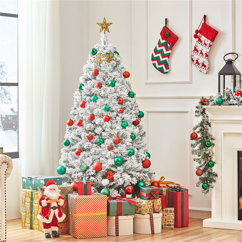 Annilee Unlit Flocked Artificial Christmas Tree, 5 ft