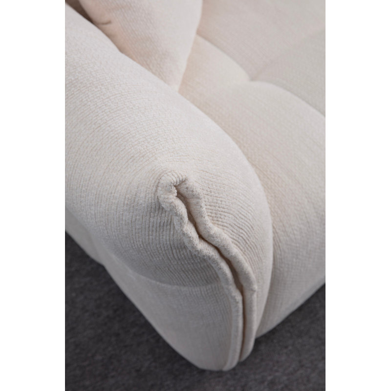 Stylish Corner Sofa with Beech Wood Frame, 114.2 x 65.0 x 29.5 inches | Soft Grey 100% Polyester Fabric | Includes 2 Pillows | 28 DNS Foam & 24 DNS Feather for Comfort | Modern Design for Living Rooms & Relaxation Spaces