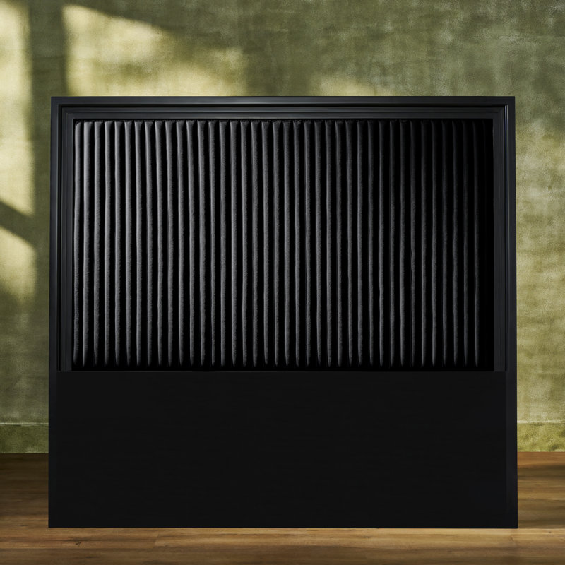 Stanford Leather Headboard Black, Queen