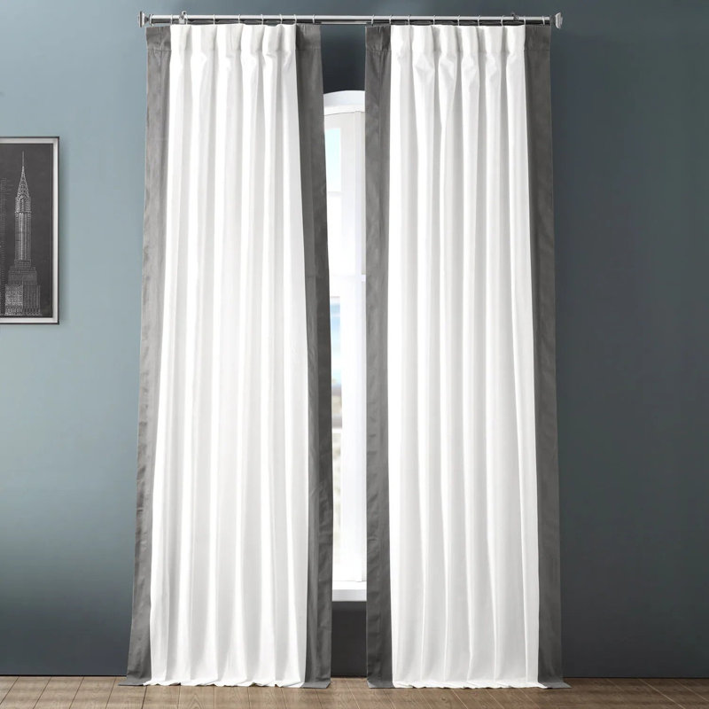 Rideaux en coton Limone Urban Limers, 50 po x 96 po, Blanc cassé chaud / gris