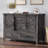 Dreavyn 47" Farmhouse Dresser with 2 Sliding Barn Doors&4 Drawers,Black-241388742