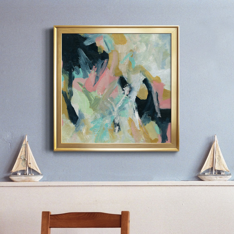 Vitalité - Peinture sur toile encadrée, H 26,5 po x l 26,5 po x P 1,5 po, Encadrement doré