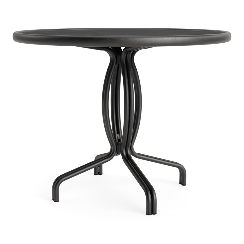 Kantan Outdoor Round Chat Table, Textured Pewter