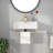 21" L x 12" W Ceramic Wall Mount Bathroom Sink, Rectangular Vessel Sink with Gold Towel Rail and Gold Faucet-117229292