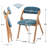 Dining Folding Chair with Linen Seat-1430048512