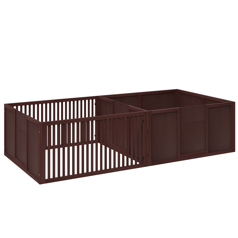 19.75'' H Manufactured Wood Pet Barrier With Door, Brown