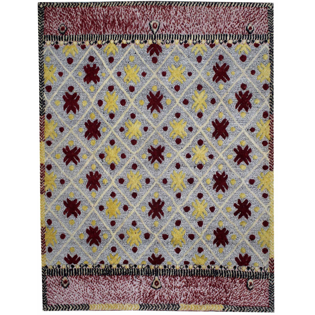 Geometric Hand Knotted Area Rug