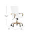 Fauteuil de bureau pivotant à haut dossier avec structure, accoudoirs et roulettes transparentes-2022692705-2022692708