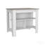 Îlot de cuisine antibactérien, trois tablettes, quatre pieds - gris clair / blanc