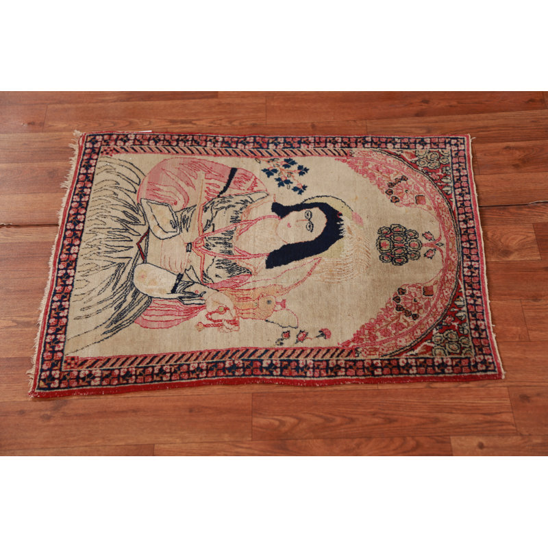 Tapis traditionnel pré-1900 à teinture végétale 2 x 3