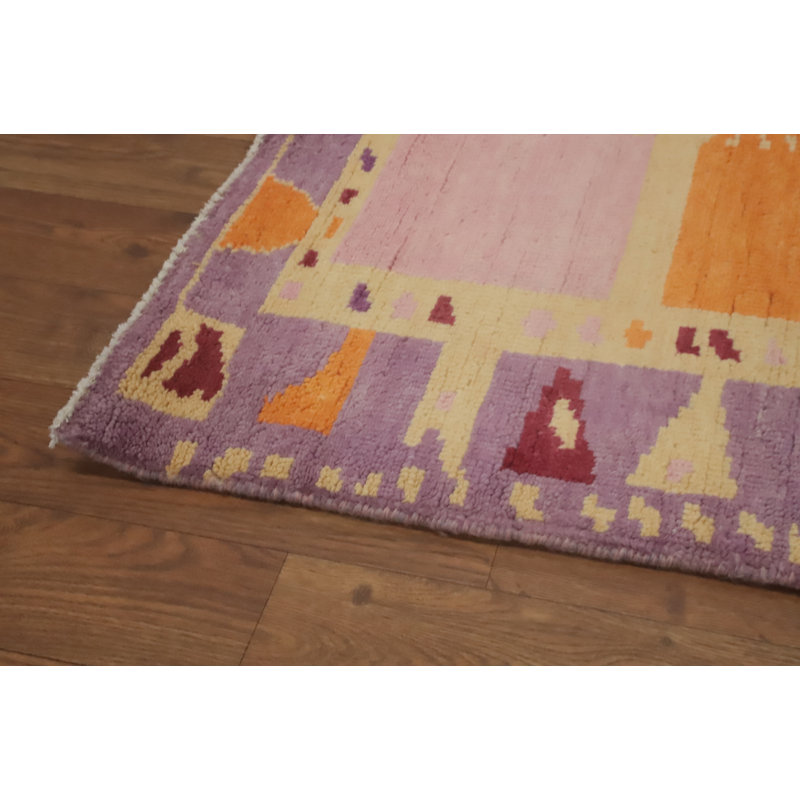 Tapis géométrique à motif géométrique de teinture oriental 8 x 11