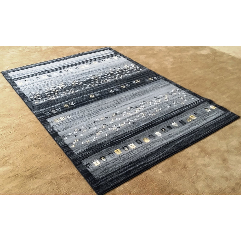 Tapis à motif sud-ouest noir Latisha, 10 pi x 13 pi