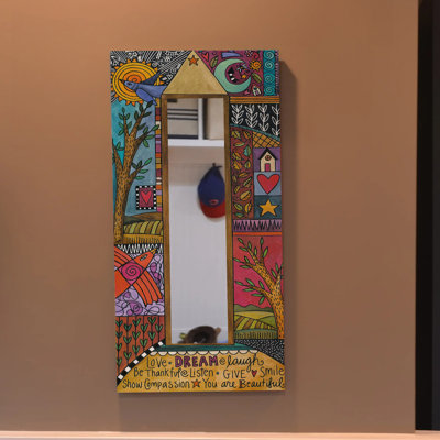 Rectangle Faux Leather Wall Mirror