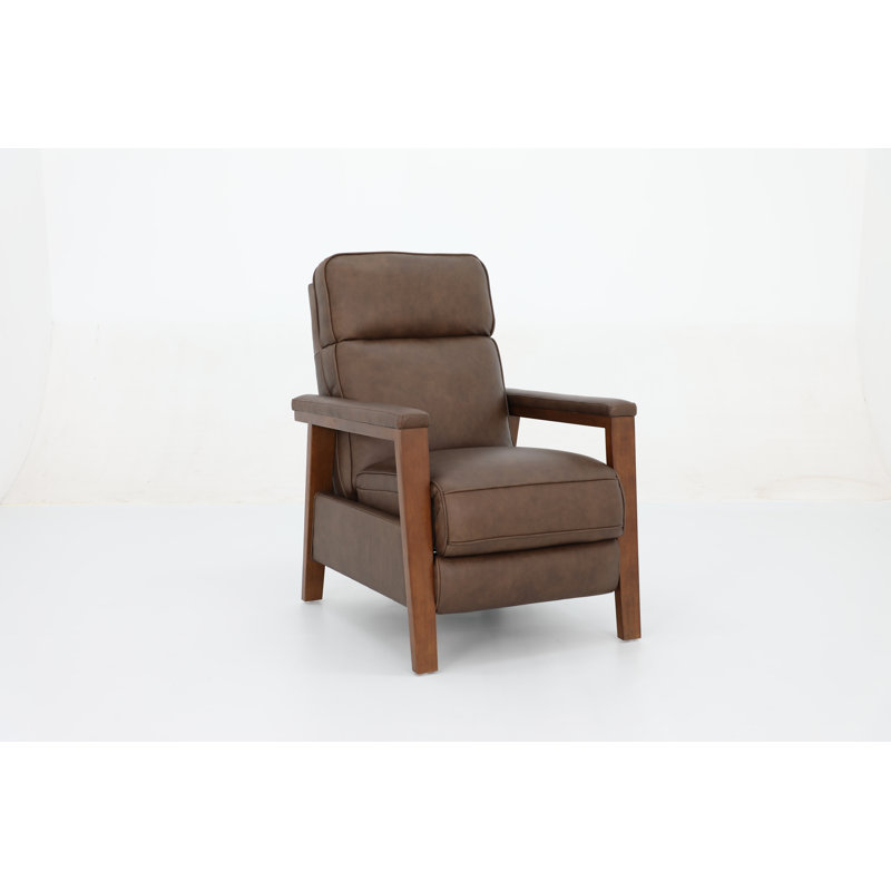 Marian 29.1" Wide Genuine Leather Manual Standard Recliner, Brown