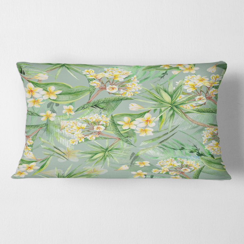 Housse et insert de coussin rectangulaire Tropical Foliage and Flowers