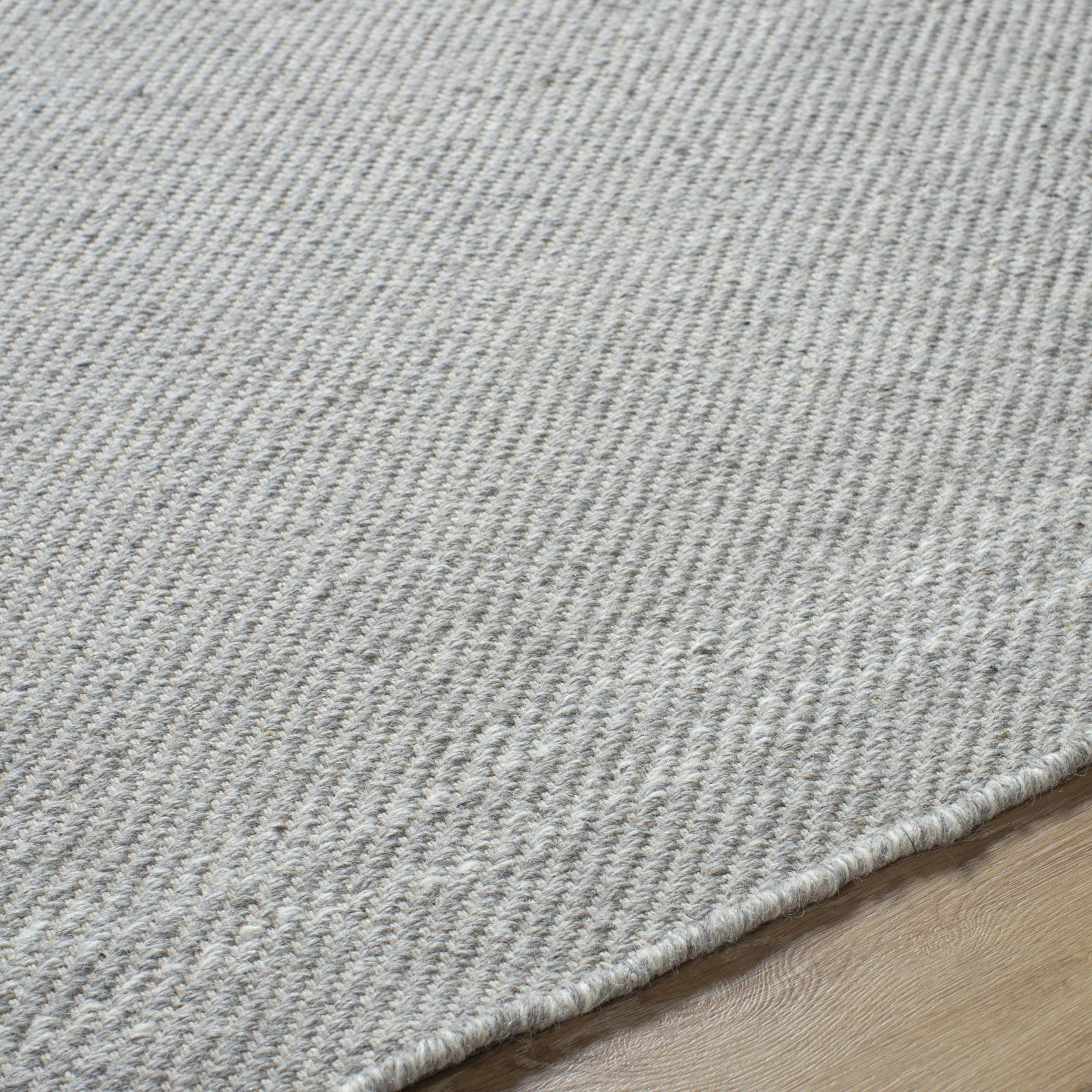 Lavande Wool Area Rug in Dark Gray/Ivory, Runner 2'6" x 8'
