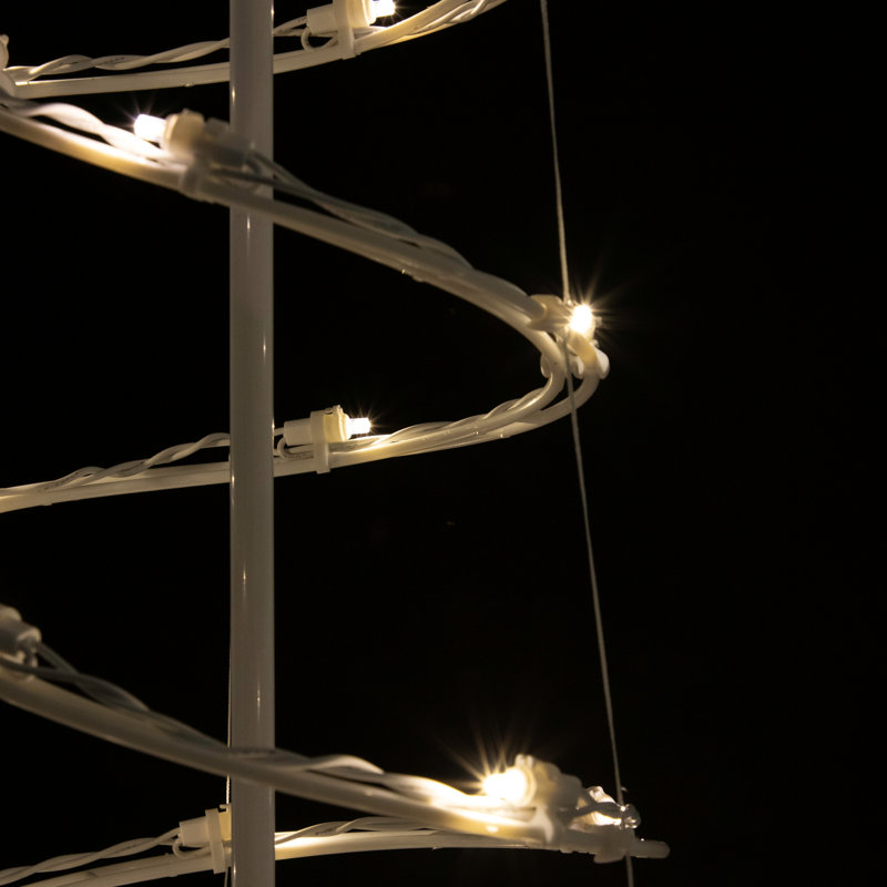Décoration de Noël d'extérieur en forme de cône de 4 pi avec lumières DEL blanc chaud