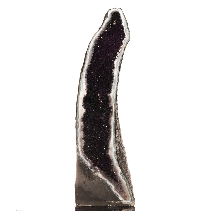 Cristal cathédrale améthyste, Droite, H 36,5 po x l 10,75 po x P 12,25 po