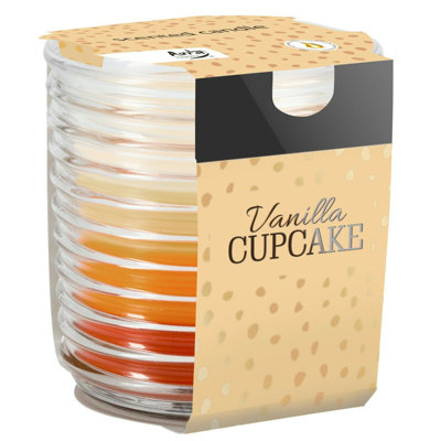 Vanilla Cupcake Scented Jar Candle with Glass Holder
