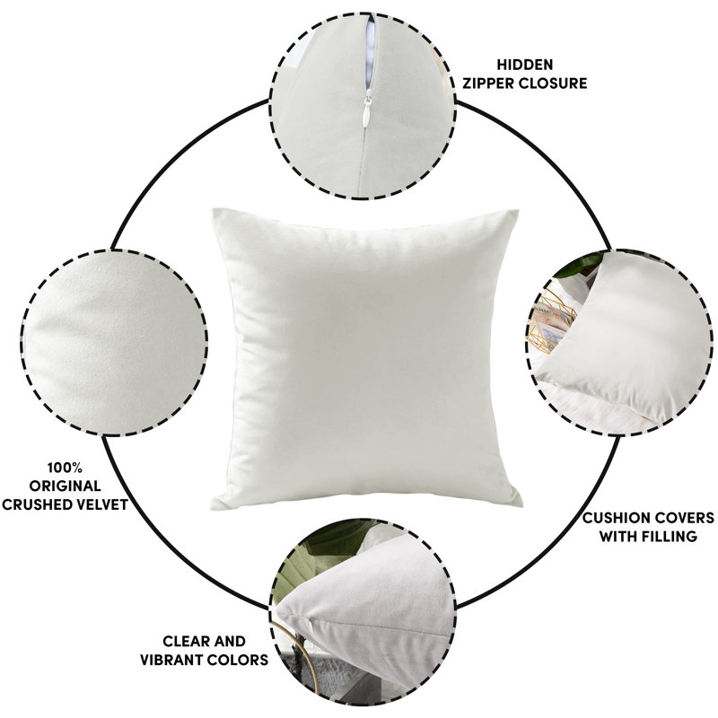 Eva-Sophia Square Cushion, Off White