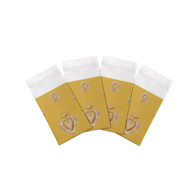 Ex Vote Cotton Sateen Dinner Napkins, Gold