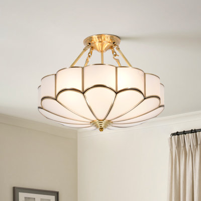 4 - Light Modern 18.5" Blossom Semi Flush Mount Chandelier