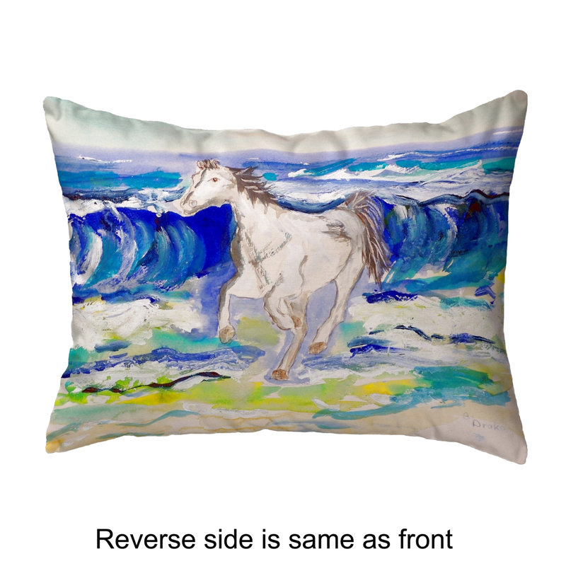  Coussin lombaire intérieur / extérieur Horse and Surf, 11 po x 14 po