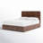 King Queen Burl Oak Veneers Brown Wooden Platform Bed-1782173742-1782173740