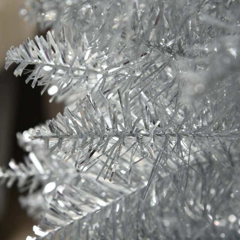 Arbre de Noël artificiel mince avec 390 branches réalistes et support en plastique, 5.11'