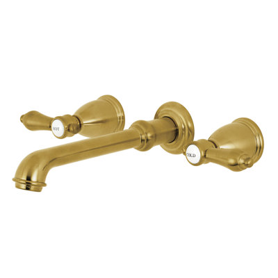 Kingston Brass Heirloom Two-Handle 3-Hole Wall Mount Roman Tub Faucet