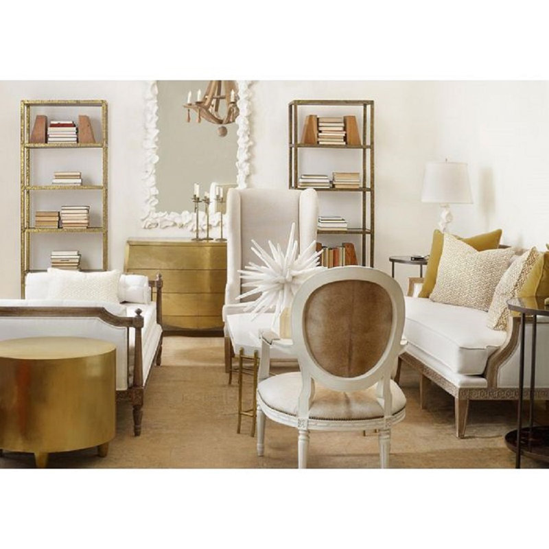 Stella Etagere Bookcase, 94" H x 39" W x 13" D, Antiqued Gold