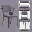 Chaise de bureau en tissu et bronze industriel-895854214