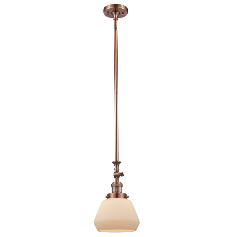 Luminaire suspendu en forme de dôme à 1 lumière Chill, Cuivre antique, Boîtier blanc mat