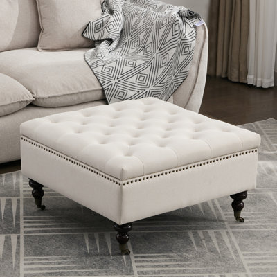 Daania 31.5'' Wide Upholstered Square Tufted Storage Ottoman