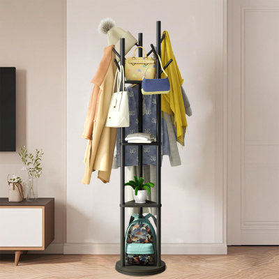 Rotary Coat Rack Freestanding, Used In The Bedroom Living Room Office To Hang Clothes, Hats, Bags