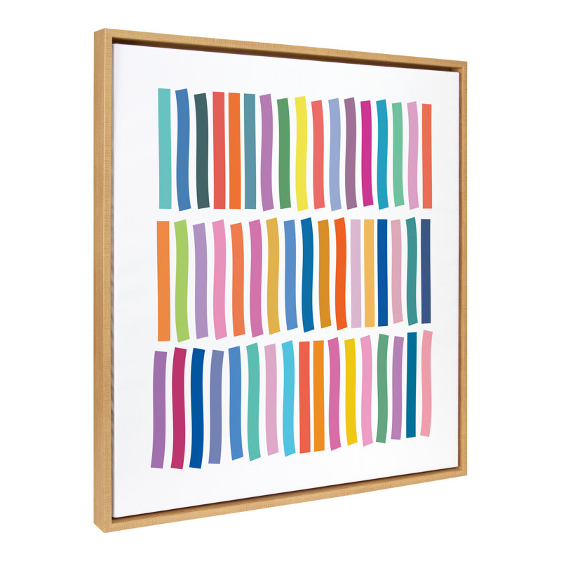 "Whimsical Lines" par Apricot + Birch, reproduction d'art sur toile encadrée, Blanc