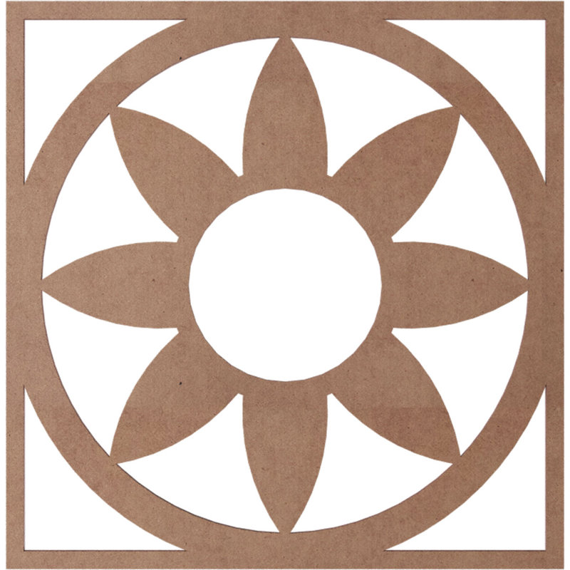 26"OD x 9"ID x 1/4"T Blume Wood Fretwork Pierced Ceiling Medallion, Hickory, Wood (Paint Grade), 22" H x 22" W x 0.38" D