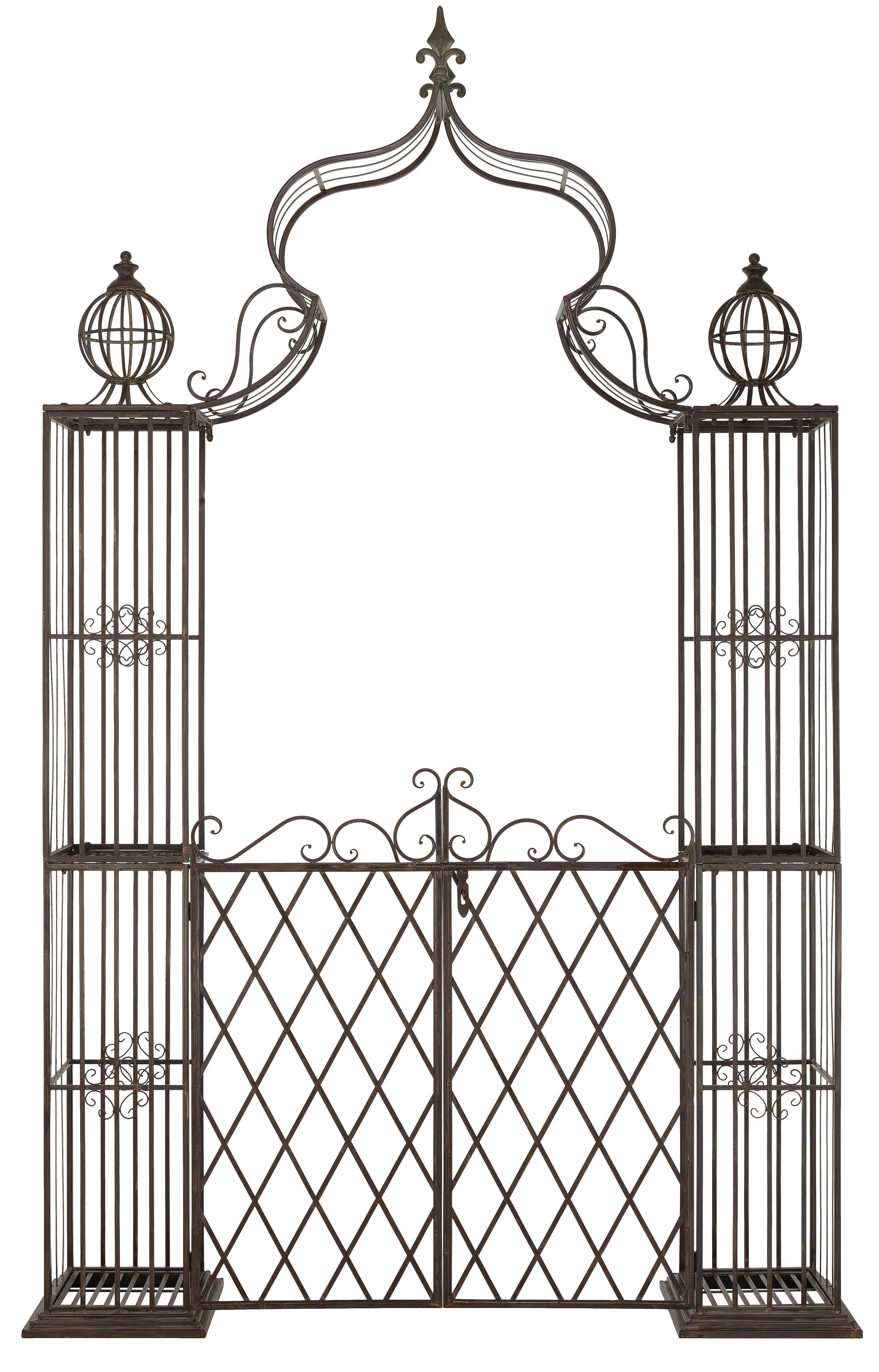 World Menagerie Halchita 67.8" W x 15" D Iron Arbor with Gate & Reviews | Wayfair